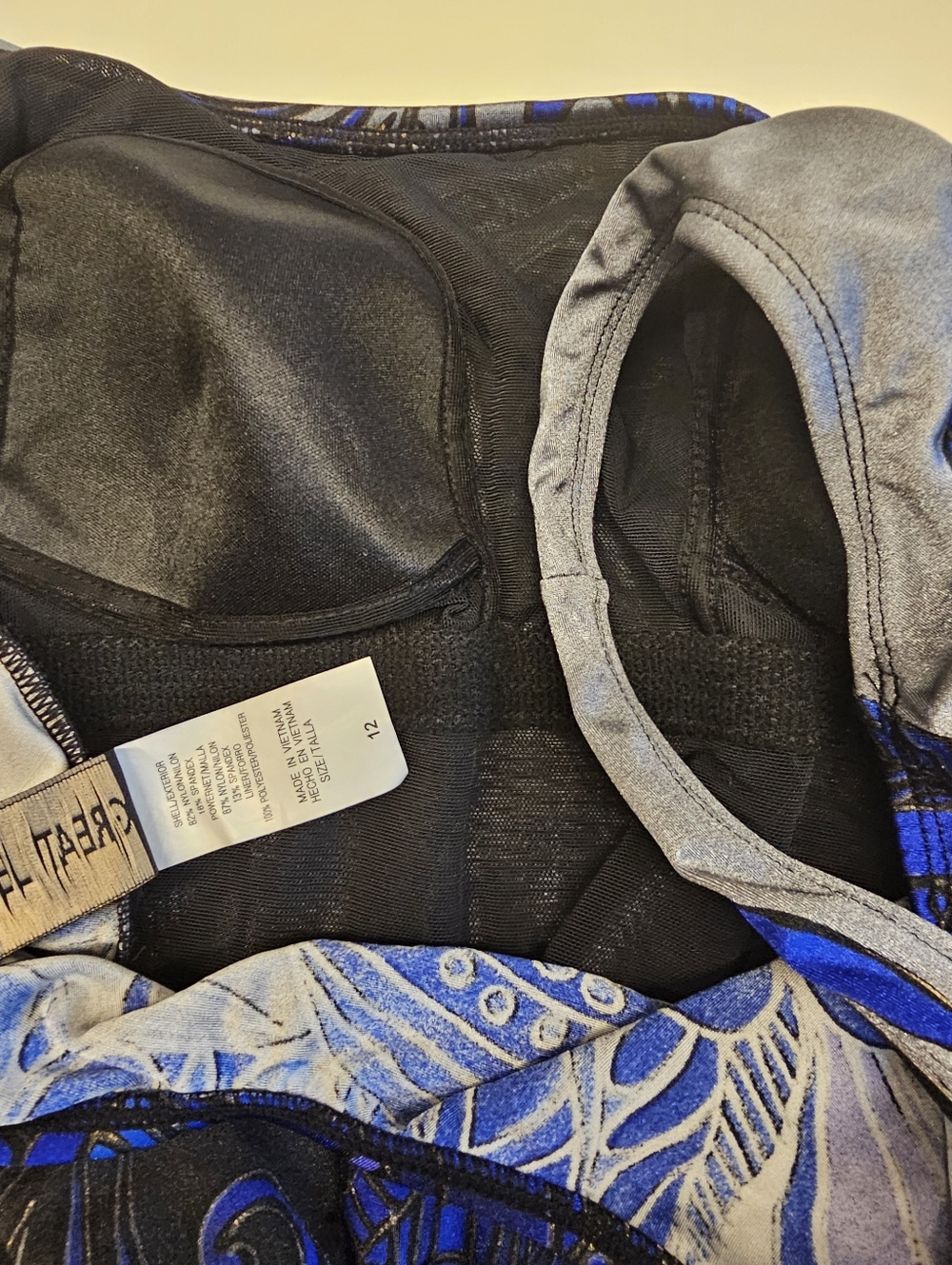 NWT | 12 | Great Lengths | Blue Black One Piece Swimsuit - Picture 6 of 6
